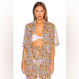 Adam Selman Sport Orange Vacation Shirt – Medium – NWOT